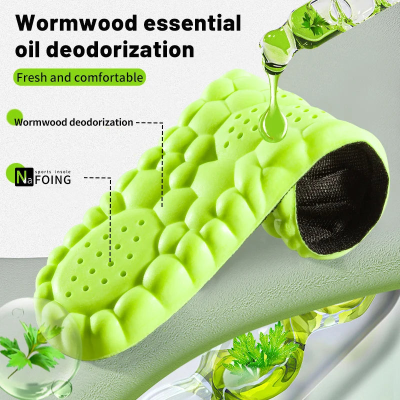 Sports Insole 4D Cloud Style Sweat Absorbing Breathable Thickened Shock Absorption Super Soft and Comfortable Elastic Insole