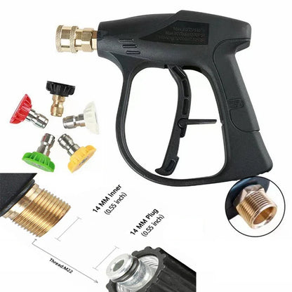 High Pressure Washer Gun , Car Washer Gun with 5 Nozzles and M22 Coupler For Car Washing And Garden Cleaning Tools